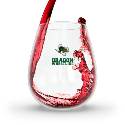 Dragon Wrestling Stemless Wine Glass, 11.75oz