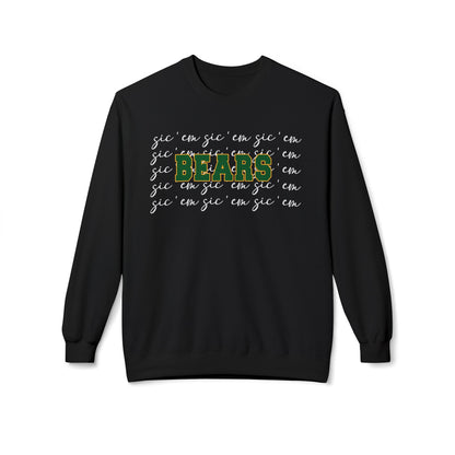 Bears with Sic 'Em Background Crewneck Sweatshirt