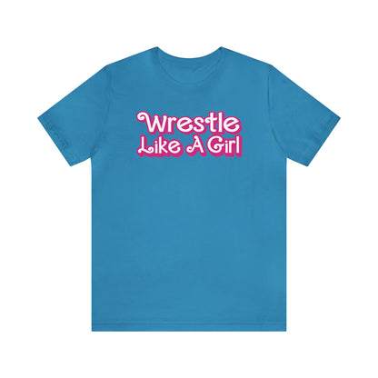 Wrestle Like A Girl in Barbie Font