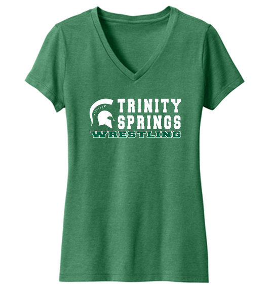 Trinity Springs Wrestling Titans  V-Neck T-Shirt (Women's Cut)