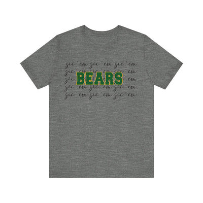 Bears with Sic 'Em Background  Short Sleeve Tee