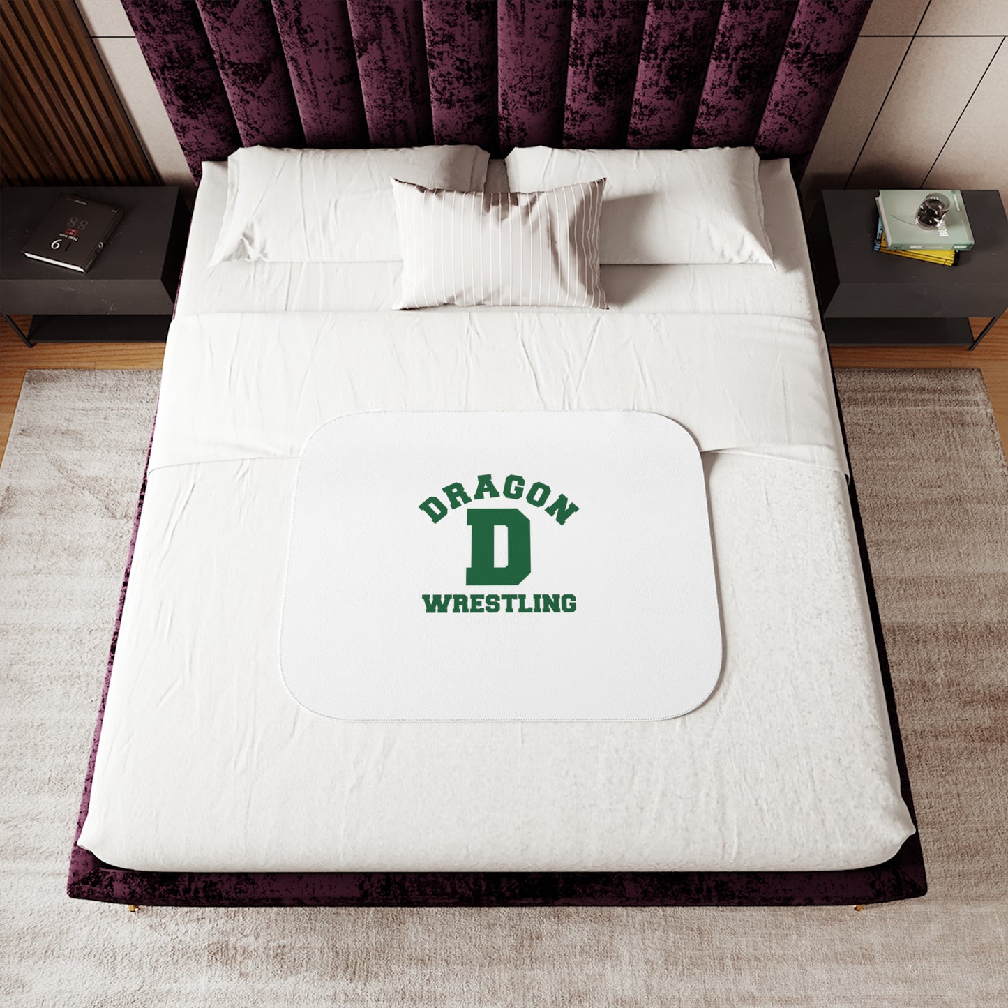 Dragon Wrestling Sherpa Blanket, Two Colors