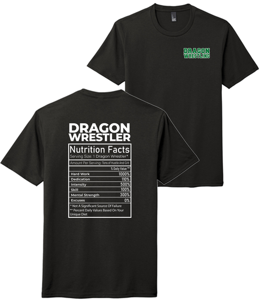 Dragon Wrestling Nutrition Facts Short Sleeve and Long Sleeve (Double Sided Printing)