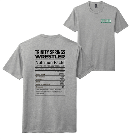 Trinity Springs Wrestling Nutrition Facts T-Shirt